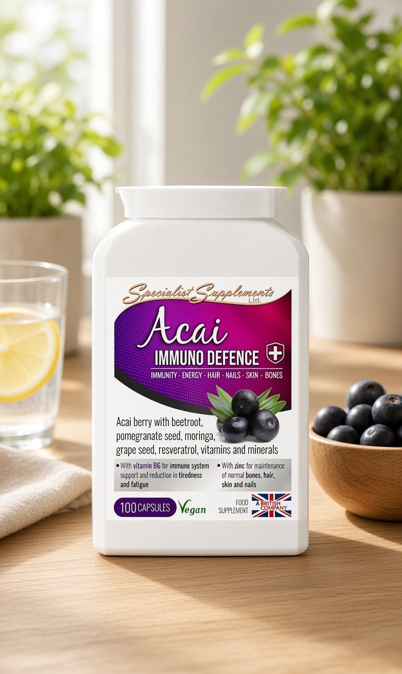Organic Acai superfood supplement antioxidant and immunity - 100 capsules