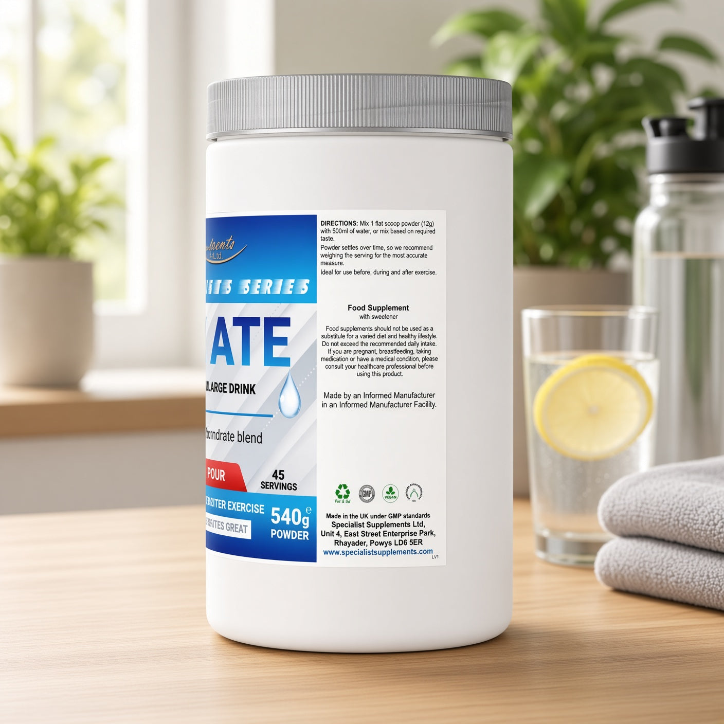 Electrolyte and carbohydrate Berry flavoured hydration drink mix - 540g powder