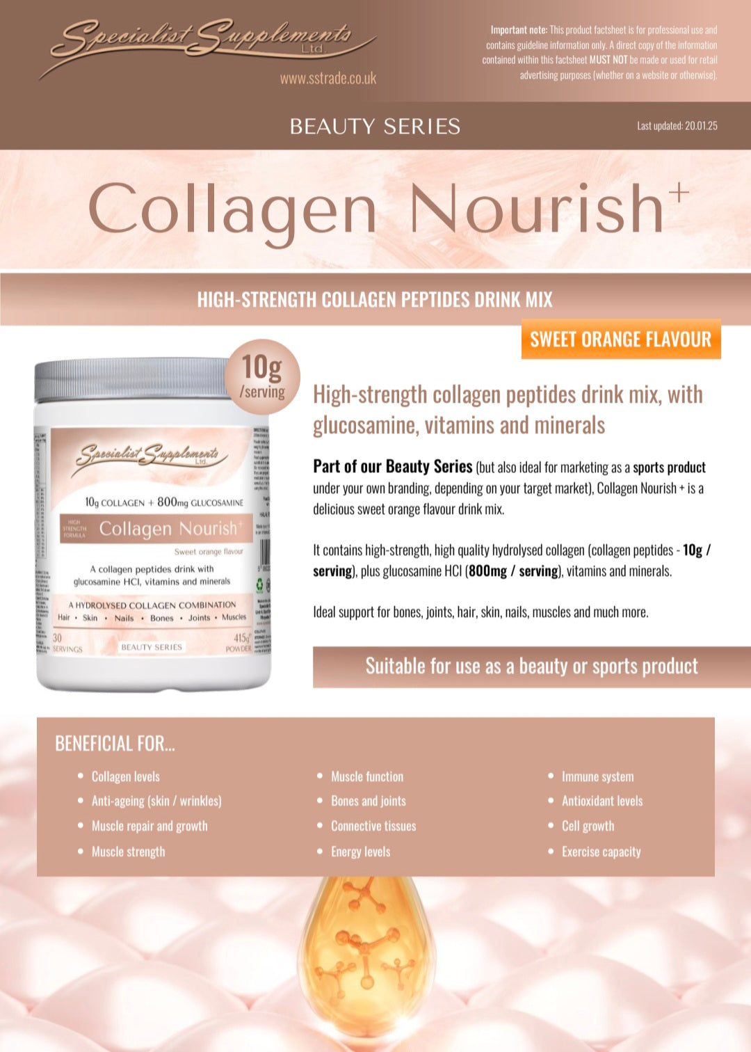 Collagen Nourish drink mix powder - 415g