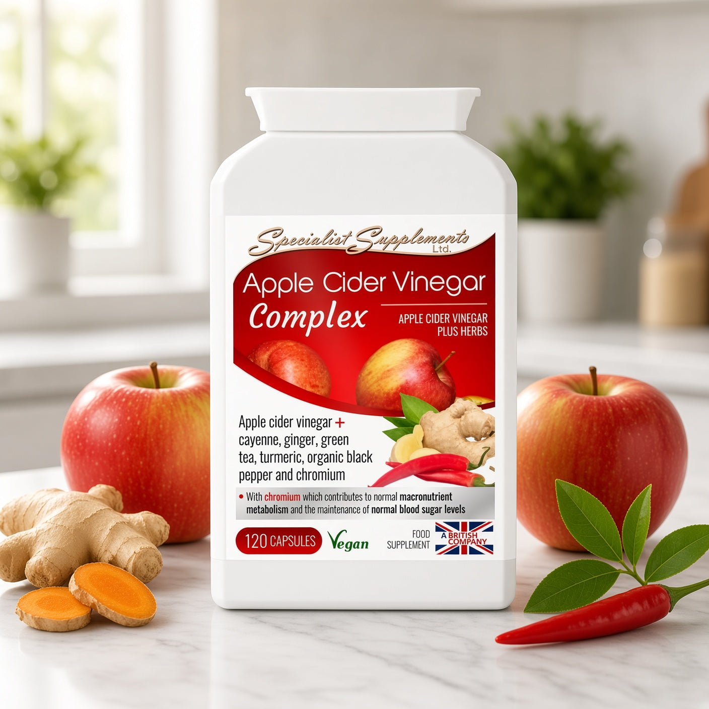 Apple Cider Vinegar for weight loss, digestion and inner cleansing - 120 capsules