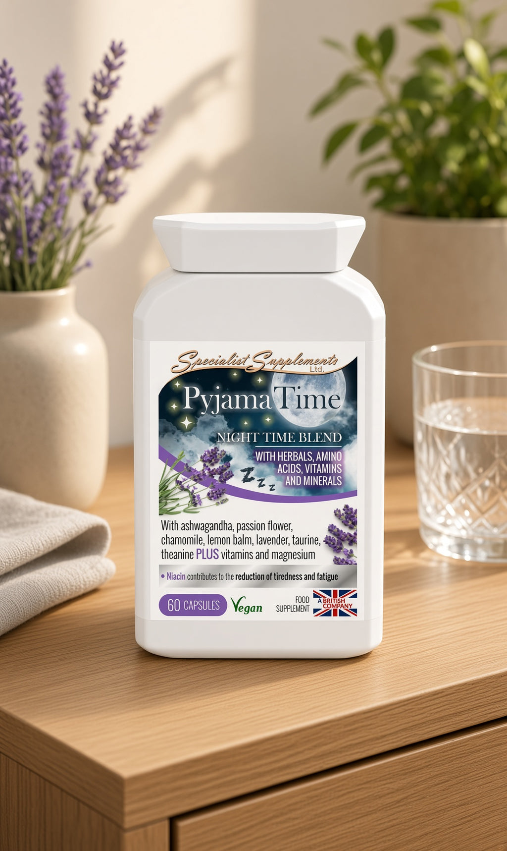 PyjamaTime calming supplement for sleep and relaxation - 60 capsules