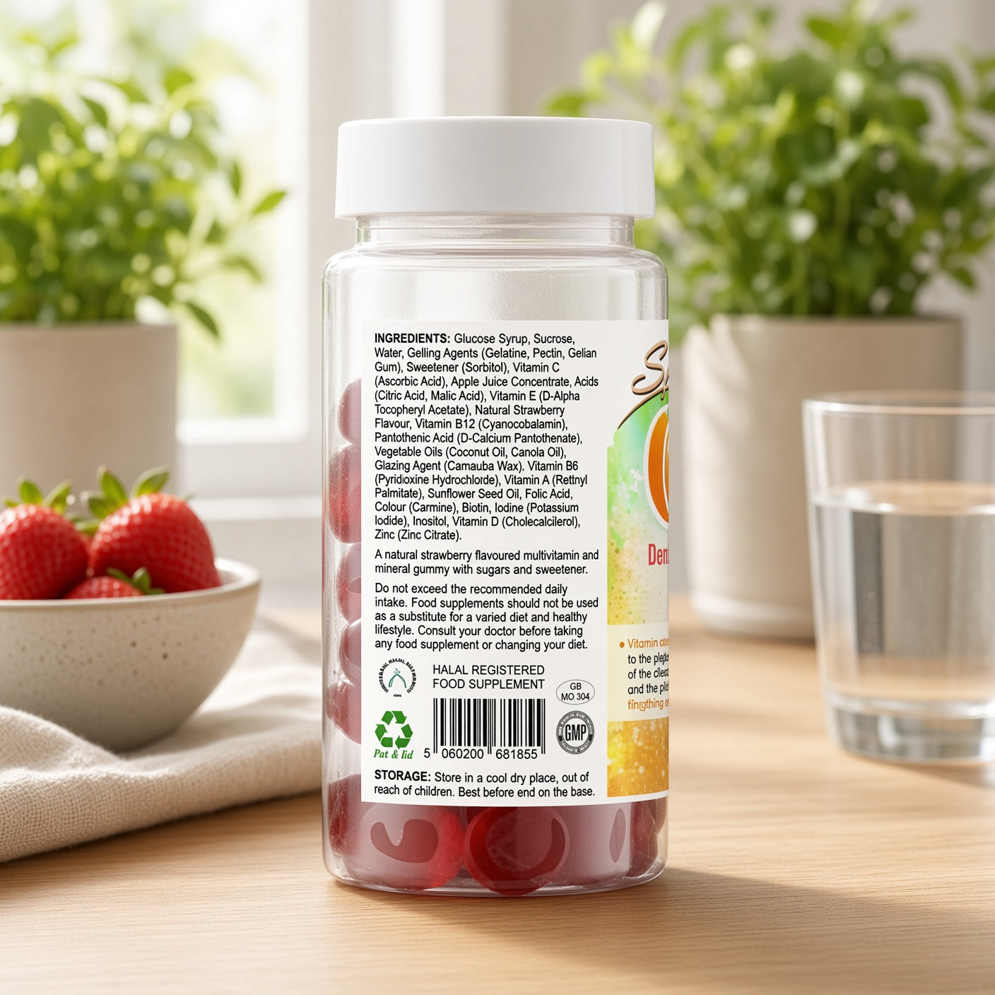 Multivitamin gummies strawberry flavour - 60 gummies
