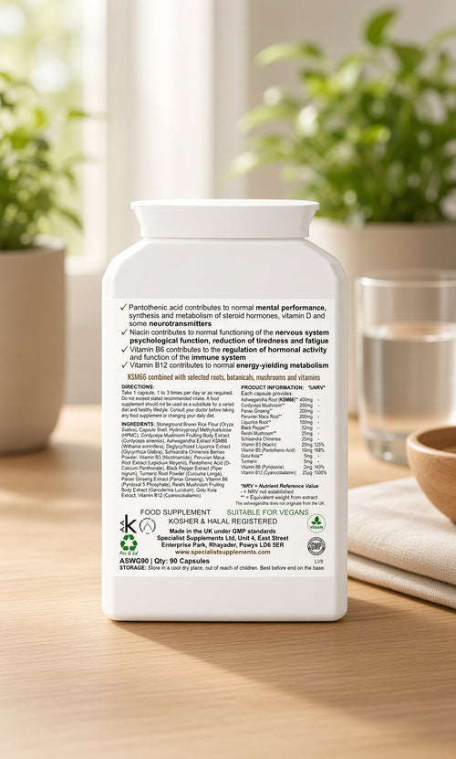 Ashwagandha Botanical for stress, adrenal fatigue and immune system - 90 capsules