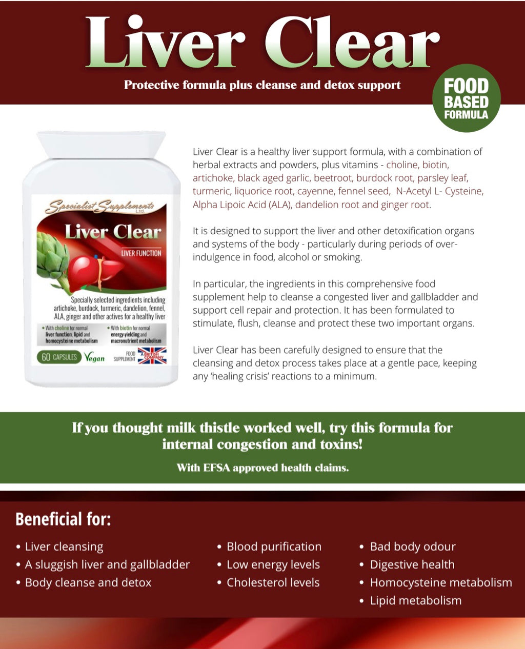 Liver detox supplement - 60 capsules