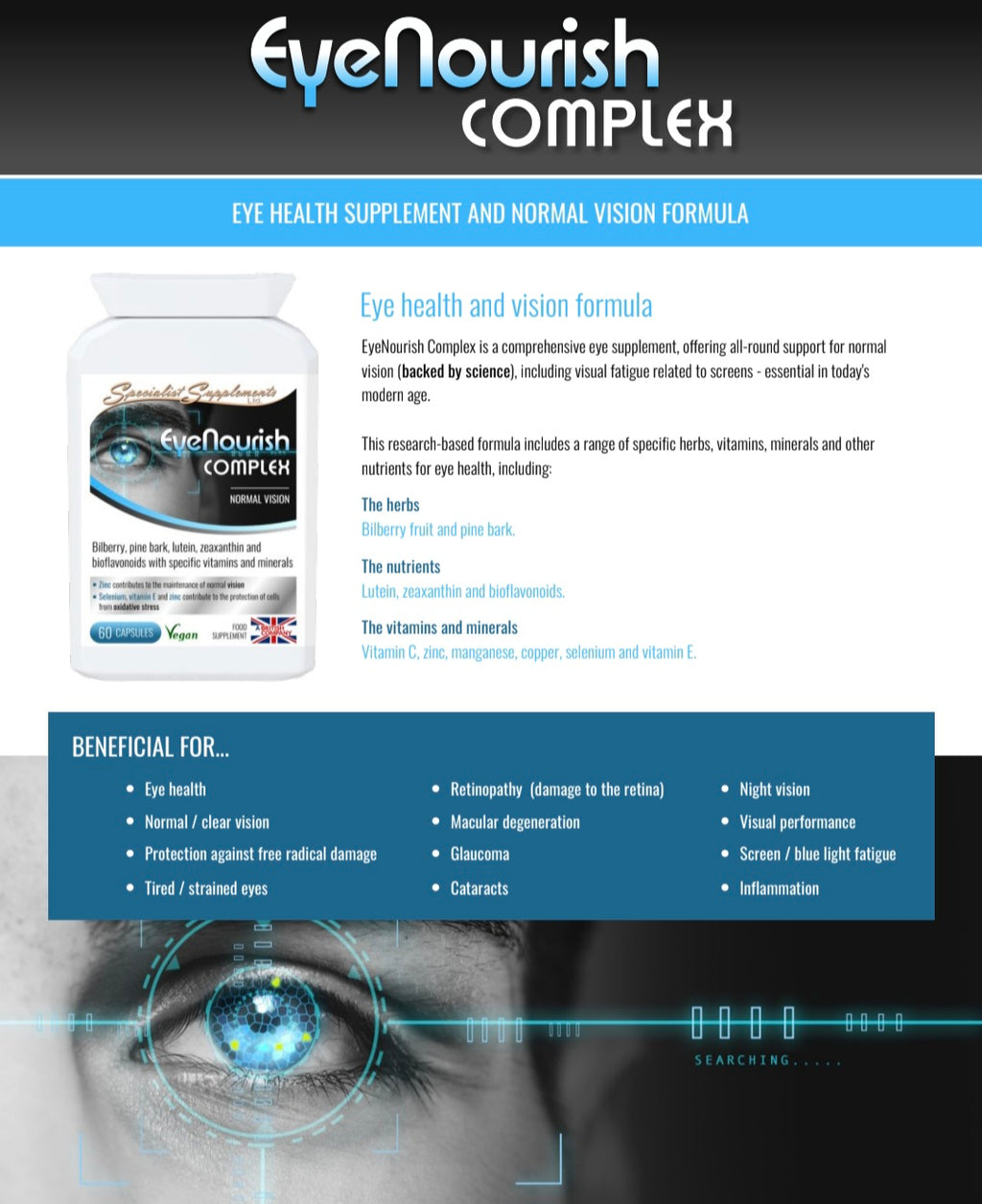 EyeNourish eye health and vision supplement - 60 capsules